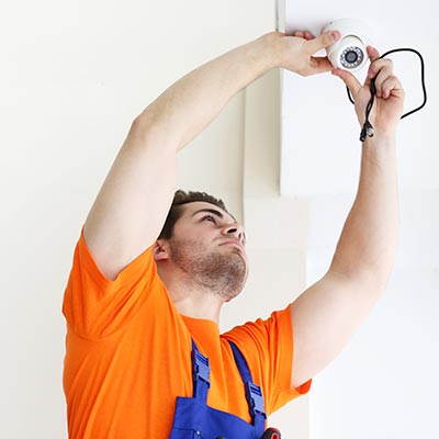 Worker Installing CCTV